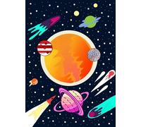 Space Galaxy Poster Cartoon Astronaut Moon Stars And Rockets Canvas Painting Wall Art For Boys Room Home Decor Mural 50x70cm No Frame