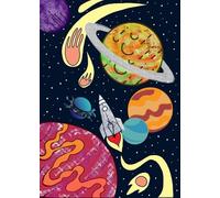 Space Galaxy Poster Cartoon Astronaut Moon Stars And Rockets Canvas Painting Wall Art For Boys Room Home Decor Mural 50x70cm No Frame