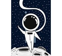 Space Galaxy Poster Cartoon Astronaut Moon Stars And Rockets Canvas Painting Wall Art For Boys Room Home Decor Mural 30x40cm No Frame