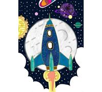 Space Galaxy Poster Cartoon Astronaut Moon Stars And Rockets Canvas Painting Wall Art For Boys Room Home Decor Mural 30x40cm No Frame
