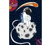Space Galaxy Poster Cartoon Astronaut Moon Stars And Rockets Canvas Painting Wall Art For Boys Room Home Decor Mural 30x40cm No Frame