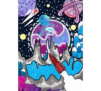 Space Galaxy Poster Cartoon Astronaut Moon Stars And Rockets Canvas Painting Wall Art For Boys Room Home Decor Mural 30x40cm No Frame