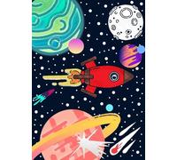 Space Galaxy Poster Cartoon Astronaut Moon Stars And Rockets Canvas Painting Wall Art For Boys Room Home Decor Mural 21x30cm No Frame