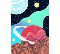 Space Galaxy Poster Cartoon Astronaut Moon Stars And Rockets Canvas Painting Wall Art For Boys Room Home Decor Mural 21x30cm No Frame