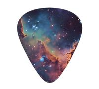 Space Galaxy Printed Guitar Picks 12-Piece Set - Comfortable, Versatile Plectrum for All Guitar Styles & Players