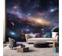 Space Galaxy Wallpaper for Living Room - Universe Planet Nebula Starry Wall Paper, Space Galaxy Home Decor, Non-Woven Waterproof Wallpapers for Bedroom, Feature Walls Mural 450x315 cm C66
