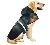 Space Galaxy Waterproof Dog Raincoat And Rain Jacket For Small Medium Large Dogs With Reflective Stripes And Adjustable Belly Strap