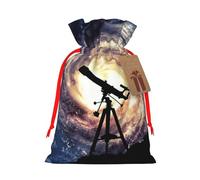 Space Galaxy with Telescope Gift Bag with Handles and tag, Perfect for Christmas, Birthday, Wedding or Daily Gift - (M)