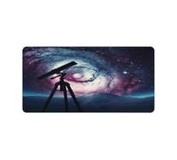 Space Galaxy with Telescope Mouse Pad Non-Slip Large,Desk Mat Easy Clean 23.6" X 11.8",Desk Pad for Mouse, Writing Desk, Office, Home, Laptop