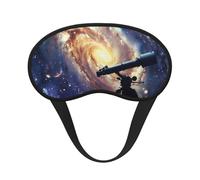 Space Galaxy with Telescope Print Blackout Sleep Mask for Women & Men, Zero Eye Pressure Eye Mask for Travel and All - Around Sleep