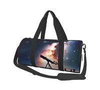 (Space Galaxy with Telescope) Print Round Large Travel Bag - Multi-Compartment Organizer Lightweight for Trips & Sports