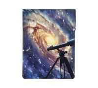 Space Galaxy with Telescope Printed Laptop Sleeve Bag 13-Inch - Leather Laptop Sleeve Case Shockproof Protective Computer Cover Bag