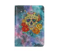 Space Ghost Rose USA Passport Holder Real Leather Cover Case for Travel Men Women