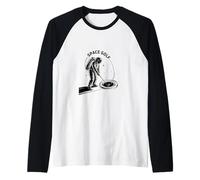 Space Golf Astronaut Cosmic Sports Art Raglan Baseball Tee