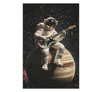 Space Guitar Hero Astronaut Playing Electric Guitar on Jupiter! Colourful Jigsaw Puzzle for Adults, 1000 PCS