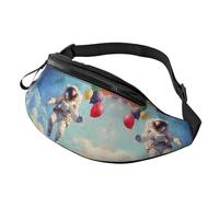 Space Hands-Free Bag Astronaut Fanny Pack Colorful Balloons Crossbody Bag Cyclists 14X35CM