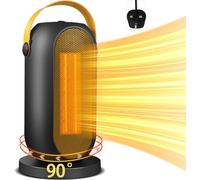 Space Heater, Portable Fan Heater, 600/1200W PTC Electric Heater, Tip-Over and Overheat Protection, Home Low Energy, Safe & Quiet for Office Room Desk Indoor Use（90° Oscillating）