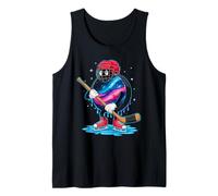 Space Hockey Puck Player Galaxy Ice Rink Tank Top