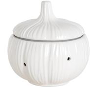 Space Home Ceramic Garlic Keeper with Ventilation Holes - Keeps Garlic Fresh Longer & Prevents Mould - Stylish Garlic Storage Jar for Fridge or Countertop - Decorative Onion Container - Garlic Pot