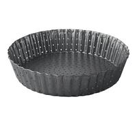 Space Home - Crusty Non-Stick Fluted Flan & Tart Tin - Deep Quiche Pan with Loose Base - Perforated Quiche Mould - Flan Tins with Base - Loose Bottom Tart Tin - 24 cm