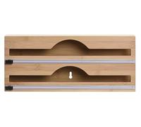 Space Home - Foil and Cling Film Dispenser with Cutter - Kitchen Wrap Organiser for Wall - Tin Foil and Clingfilm Holder - Aluminium Roll Dispenser for Kitchen Storage - Roll Holder for Film