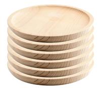 Space Home - Wooden Plates - Octopus, Cheese, Pizza, Chicken, Salad Plates - Round Wooden Plates - Pack of 6-28 cm