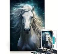 Space Horse Animal 1000 Pieces Jigsaw Puzzles for Teenagers Memory Upgrade Casual Relax Sharp Cut Art Display (38x52cm)