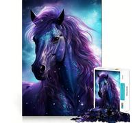 Space Horse Animal Jigsaw Puzzle for Adults 1000 Pieces Memory Boost Group Play Pattern Assembly Xmas Surprise (38x52cm)