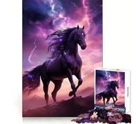 Space Horse Racing Jigsaw Puzzles for Adults1000 Piece Brain Teaser Home Leisure Image Assembly Birthday Gift (38x26cm)
