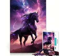 Space Horse Racing Jigsaw Puzzles for Adults1000 Pieces Memory Boost Together Fun Image Assembly Art Collectible (38x52cm)