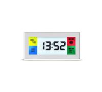 SPACE HOTEL® Robot 10 Designer Digital Alarm Clock with Colour LCD Display, 12/24Hr, Date Calendar, Room Temperature, Moon Phase, Snooze, USB Powered & Battery Backup (White)