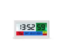SPACE HOTEL® Robot 100 Designer Digital Alarm Clock with Colour LCD Display, 12/24Hr, Date Calendar, Temperature, Moon Phase, Snooze, USB Powered & Battery Backup (White)…