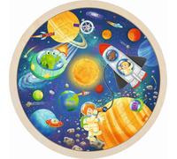 Space Inlay Puzzle Diameter 29.5 cm Wood 57 Pieces per Piece
