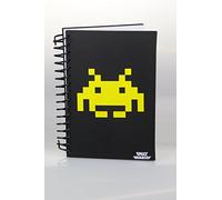 Space Invaders Black with Yellow space Invader Logo A5 Wiro Notebook