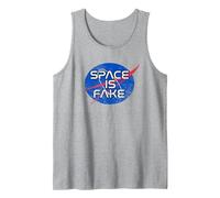 Space is Fake Funny Space Conspiracy Meme Tank Top, Men, Heather Grey, X-Large