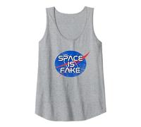 Space is Fake Funny Space Conspiracy Meme Tank Top, Women, Heather Grey, X-Large