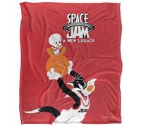 Space Jam 2 Sylvestor and Tweety Mono Color Silky Touch Super Soft Throw Blanket 152 X 127 cm, White