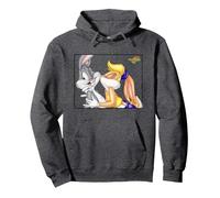 Space Jam Kiss Pullover Hoodie, Adult Unisex, Dark Heather Grey, Medium