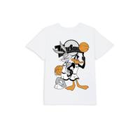 Space Jam Official Bugs & Daffy Time Squad Kids' T-Shirt in White | Size: Small Space Jam White S