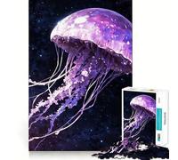 Space Jellyfish Jigsaw Puzzle for Adults 1000 Pieces Mind Puzzle Calm Pastime Image Assembly Lovely Present (38x26cm)
