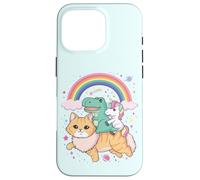 Space Journey Cat Unicorn Dinosaur and Rainbow Magic Case for iPhone 16 Pro