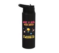 Space Just A Girl Who Loves Planets Solar System Astronaut Stainless Steel Insulated Water Bottle