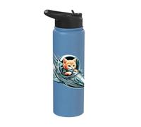 Space Kitten Spaceship Cat Cute Futuristic Galaxy Galactic Stainless Steel Insulated Water Bottle