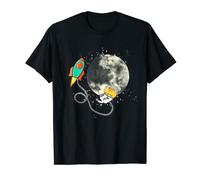 Space Kitty Moon Rocket Kawaii Cat T-Shirt