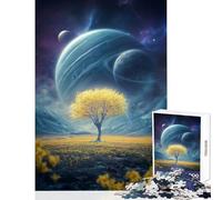 Space Landscape with Golden Tree 1000 Piece Jigsaws for Adults Puzzle Stimulate Active Brain And Mind Gentle Relaxing Fun Activity (38x52cm)