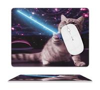 Space Laser Cat Leather Mouse Pad Mouse Mat