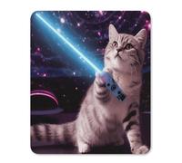 Space Laser Cat Novelty Cute Funny Mouse Pad Thin Mouse Mat 14.22
