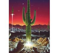 Space Launch Cactus "Leaving Town" Art Print Cover Blank Journal Notebook: HUGE 8.5x11, 275 Pages, Hardcover Book with Passwords, Notes, Lined Pages