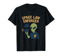Space Law Enforcer Alien UFO Badge Design T-Shirt