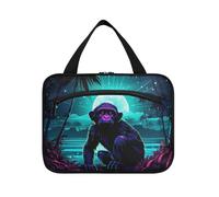 Space Light Chimpanzee Hanging Travel Toiletry Cosmetic Makeup Bag Large Capacity Foldable Storage Wash Bags for Women Girls Bathroom